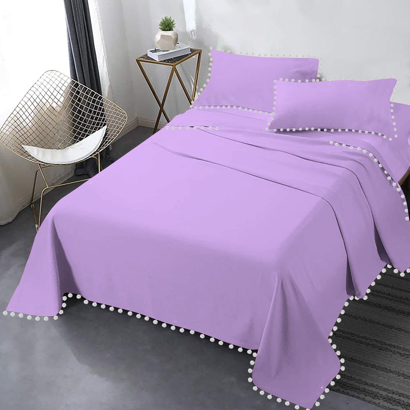 Parure de lit 3 pièces 100 % coton égyptien 1000 fils (1 drap