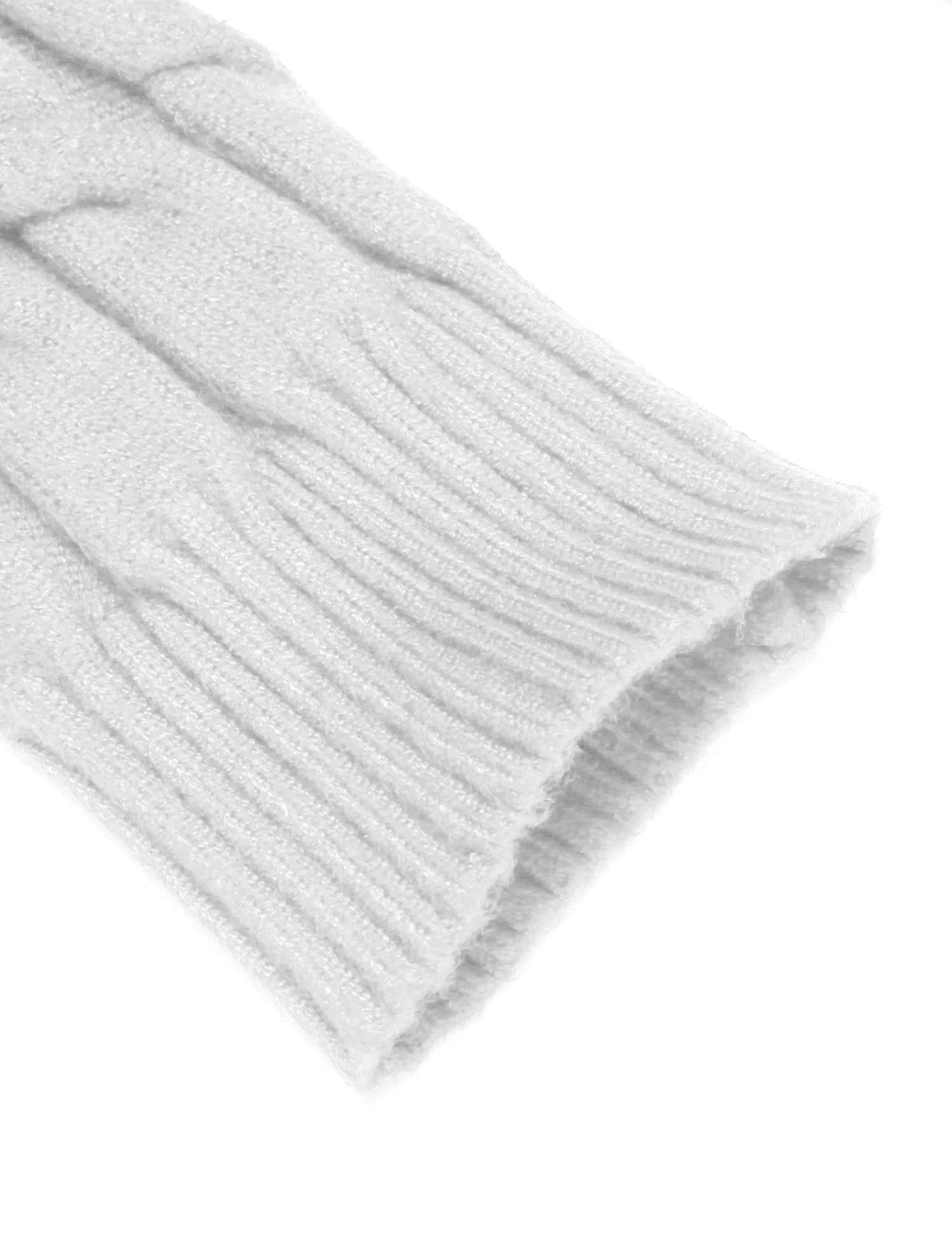 COOFANDY Maglione da uomo slim fit a collo alto, maglione casual lavorato a maglia ritorta, 01-bianco, XL