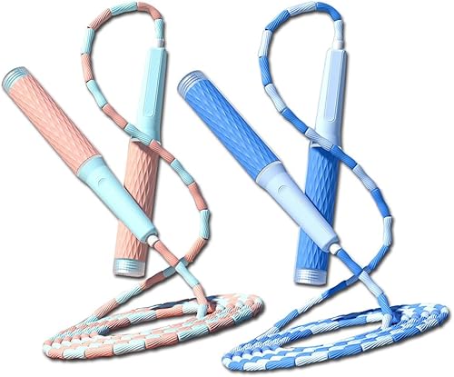 Miniatura 1 de Paquete de 2 cuerdas de saltar para fitness, cuerda de salto segmentada mejorada para entrenamiento, cuerda de saltar ajustable para hombres y
