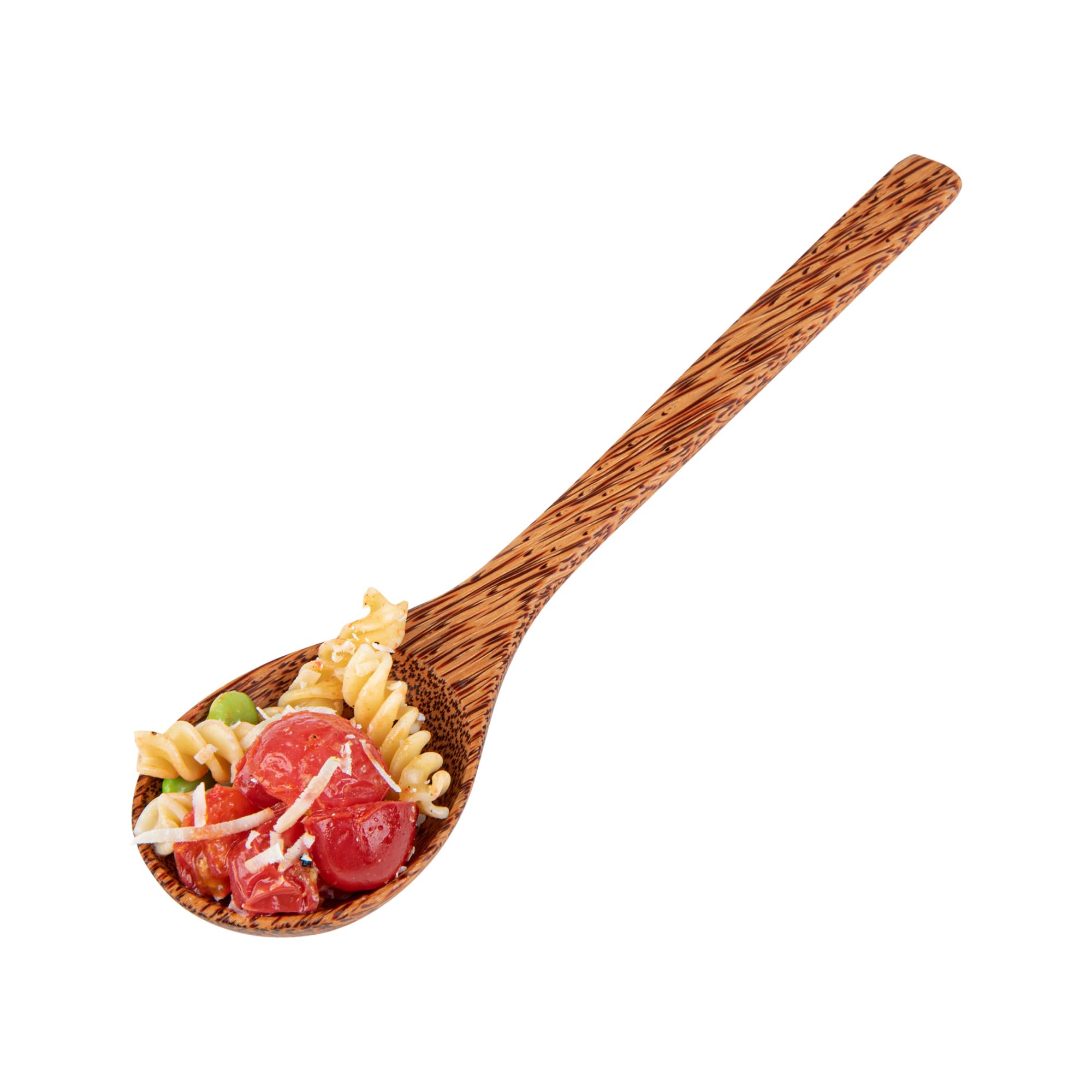 Restaurantware Coco Casa handgefertigte Servierlöffel, 27,7 cm, 10 fettdichte Kokoslöffel, lackiert, nachhaltig, braunes Kokosnuss-Servierbesteck zum Servieren mit heißen und kalten Speisen
