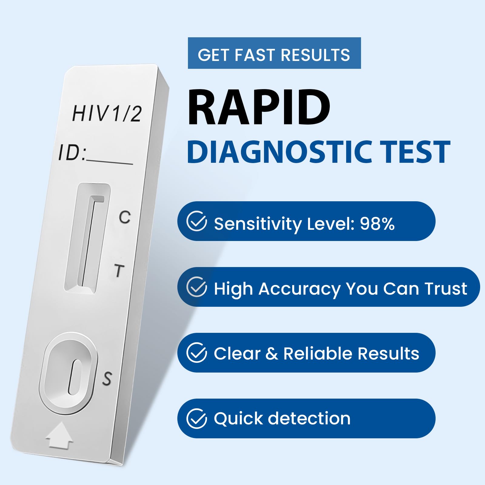 10 Test (HIV) Rapido, Autotest Test rapido HIV, Autotest per Rilevamento Anticorpi HIV, Autovalutazione facile da utilizzare, Sensibile e Affidabile con Risultati