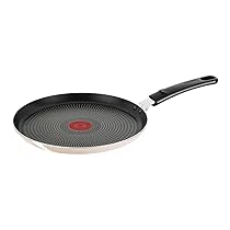 Lagostina Crepiera Multiuso Antiaderente, Padella Pancake, RivestimentoTitanium Easy, Indicatore di Calore, Fondo speciale con Ricette, 28 cm, Adatto a gas e forno (175°), Lavabile in Lavastoviglie