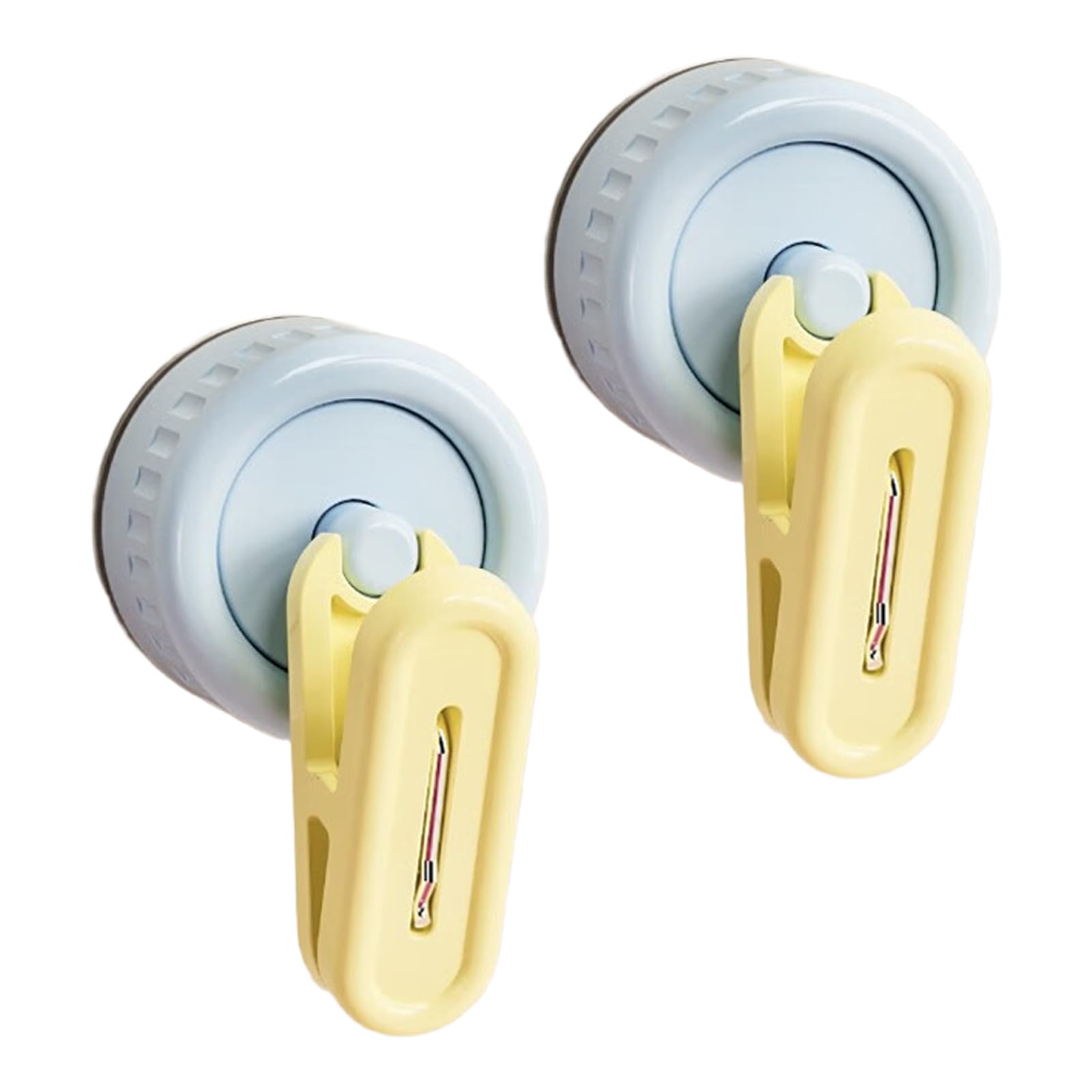 Jiingekk Blue And Yellow Of 2 Suction Cup Storage Clip Not Drill Wall Mount Strong Adhesive Organizers For Bathroom Kitchen Damp Place Not Drill Wall Storage Clip