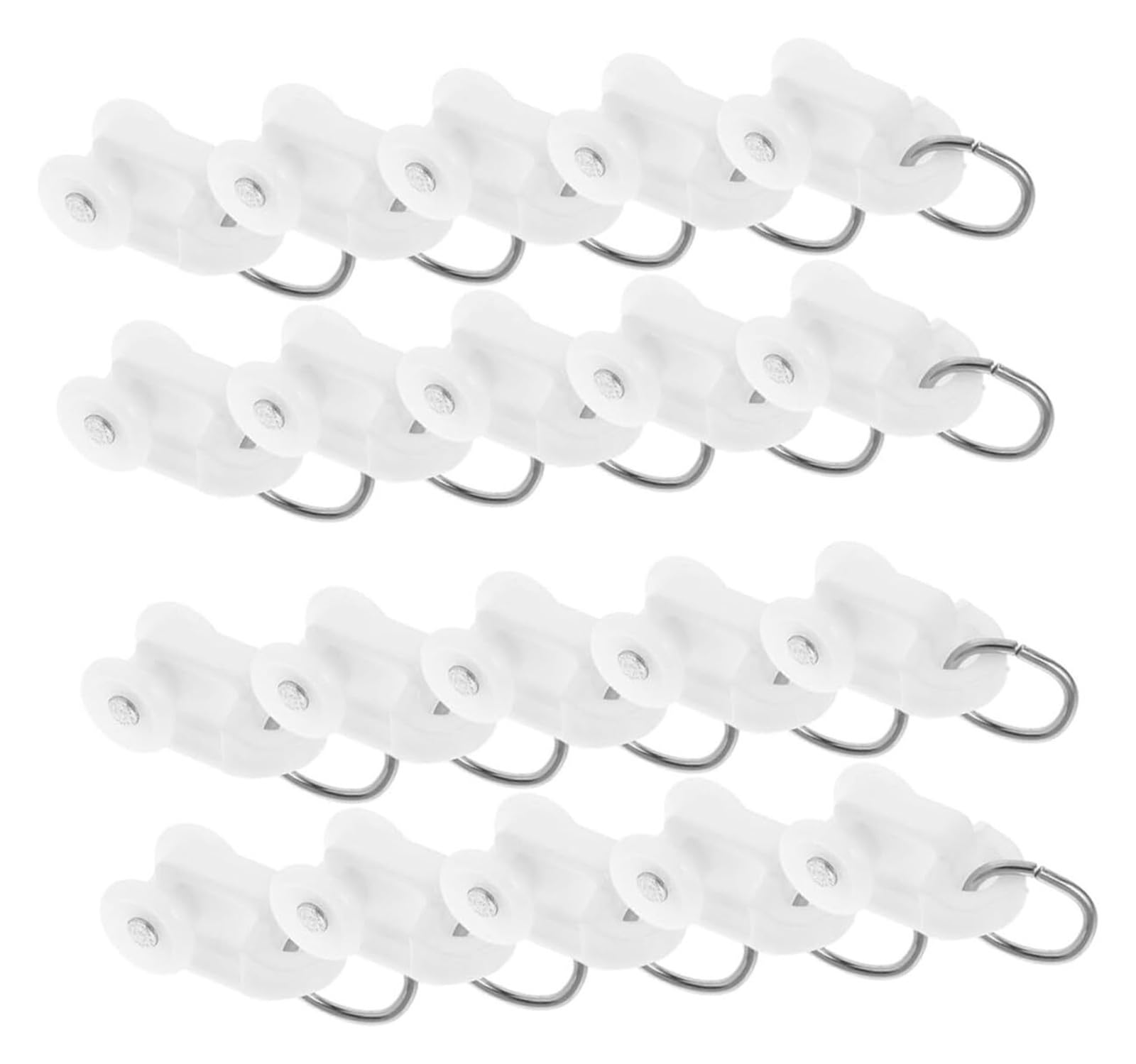 Fhvkrbtx White Silent Curtain Track, 150Pcs Plastic Curtain Track Rollers And Glider Hooks For Ceiling And Wall