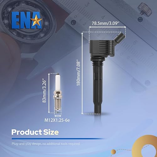Miniatura 6 de ENA Juego de 4 bobinas de encendido y bujías compatibles con Audi Volkswagen A3 A4 A5 A6 Quattro Allroad Sportback Q5 Q7 S3 TT Beetle Golf GTI Jetta