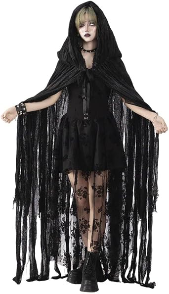 Halloween Hooded Cloak, Scary Medieval Cloak Halloween Costumes for Women Men, Gothic Grim Reaper Costume Cape