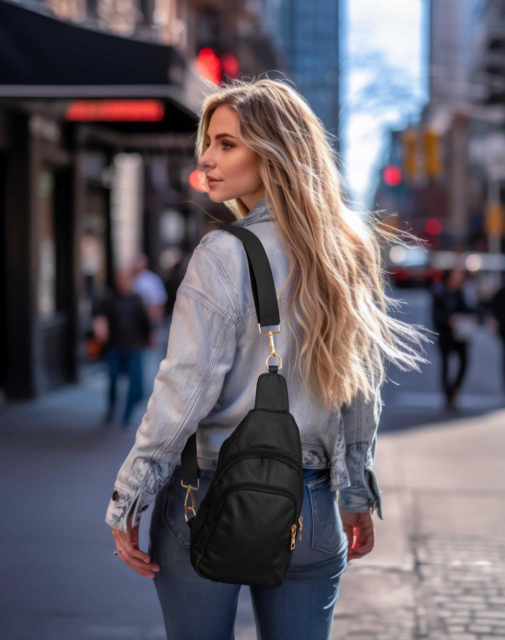 Krediz Sling Bag for Women – Versatile leather sling bag for women, For Travel & Outdoor Activities, Adjustable Strap - Image 7