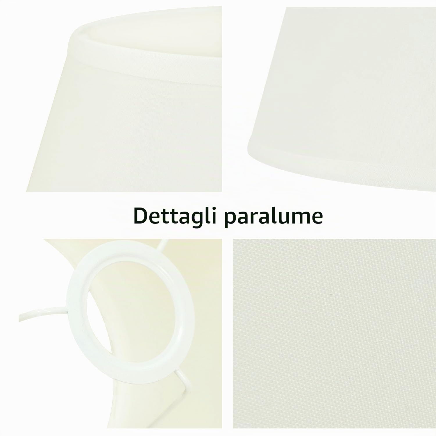 2 paralumi E14/E27 per lampade da tavolo, lampadari di cristallo, paralumi superiori, 15 cm x 17 cm x inferiore 22 cm, bianco