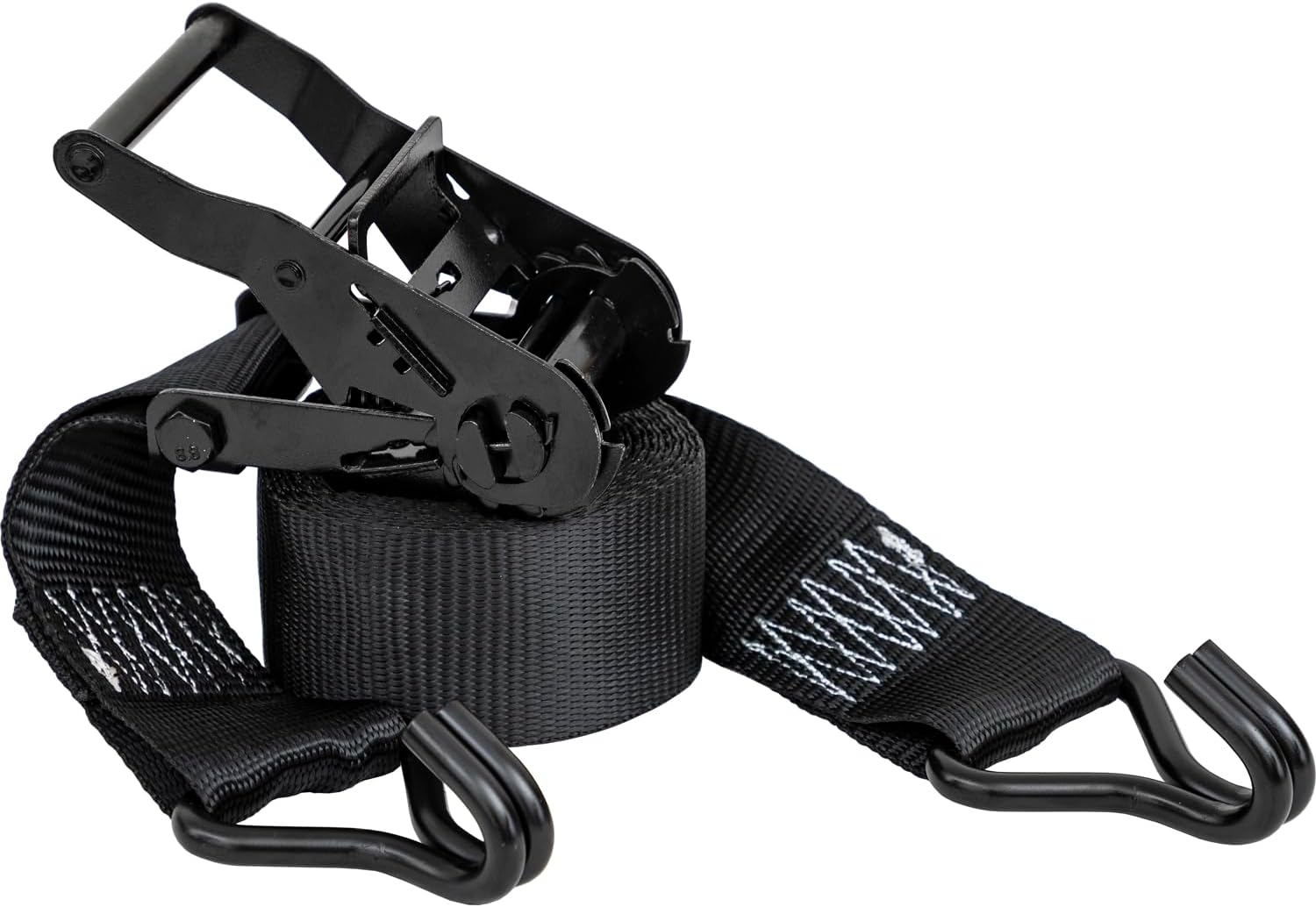 Buyers Products 1496505, 4 Piece Spreader Tie Down Kit with 4,400 lb Break Strength, Double J Hooks, Ratchet Handle, 120 in Polyester Straps, 1,466 lb W.L.L., Secure Fit for SaltDogg Hopper Spreaders