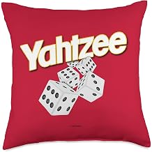 Yahtzee Logo with Rolling Dice Throw Pillow
