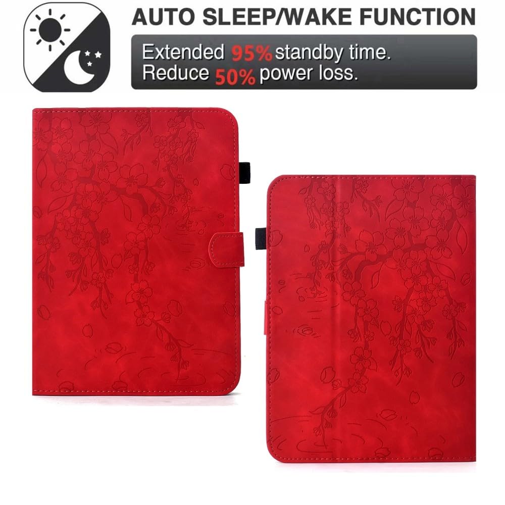 Generic etui kompatybilne z czytnikiem e-booków Kindle Paperwhite 1. generacji 2012 (kolor: jasnoniebieski) skórzany portfel etui z klapką wzór drzewa kwiatowego