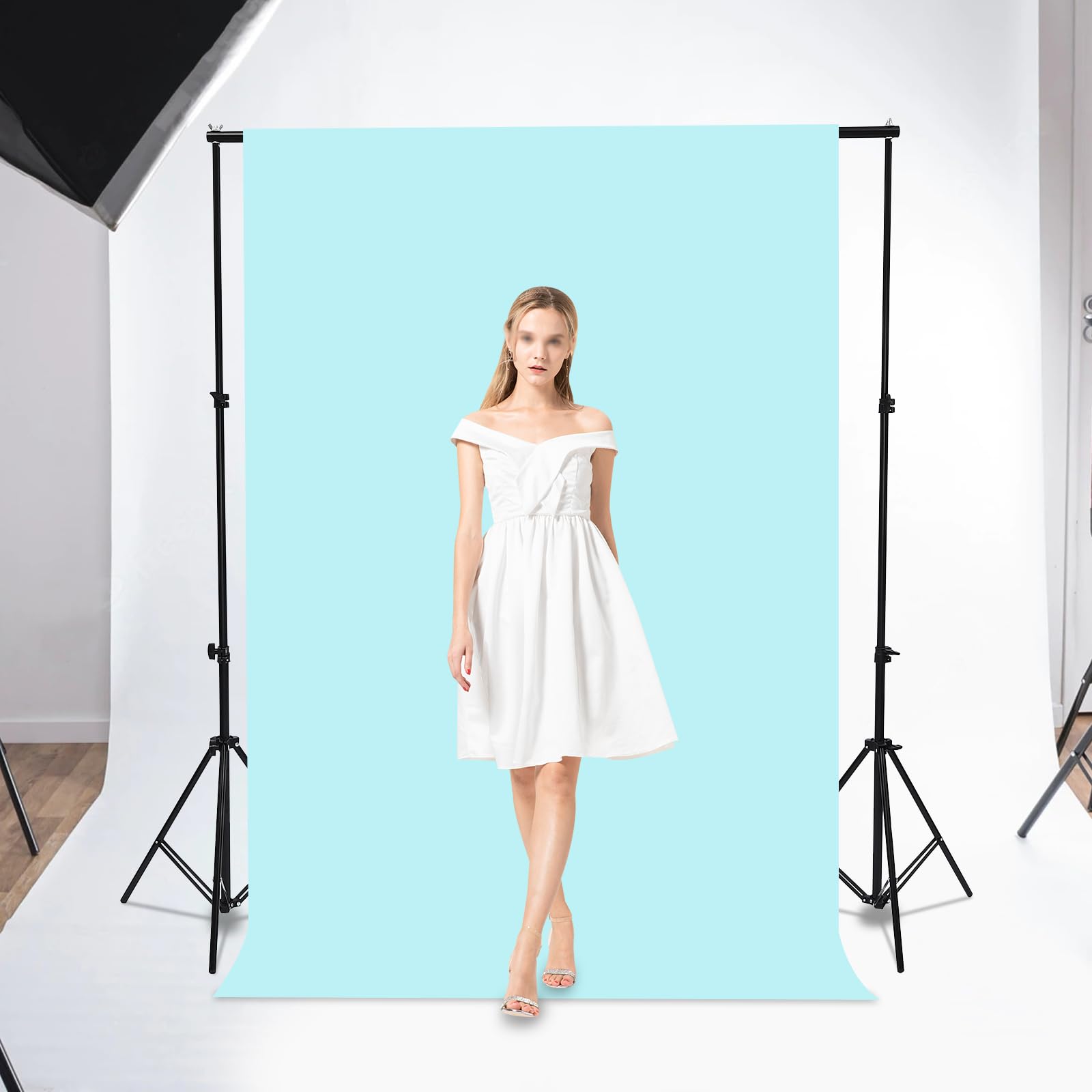 2 * 3m Sfondo per Studio Fotografico, Supporto per Sfondo con Treppiede, Sistema di Sfondo, Può Essere Usato con Musselin, Schermo Verde, Tela, Tende, Banner, per Studio Fotografico, Fotografia di