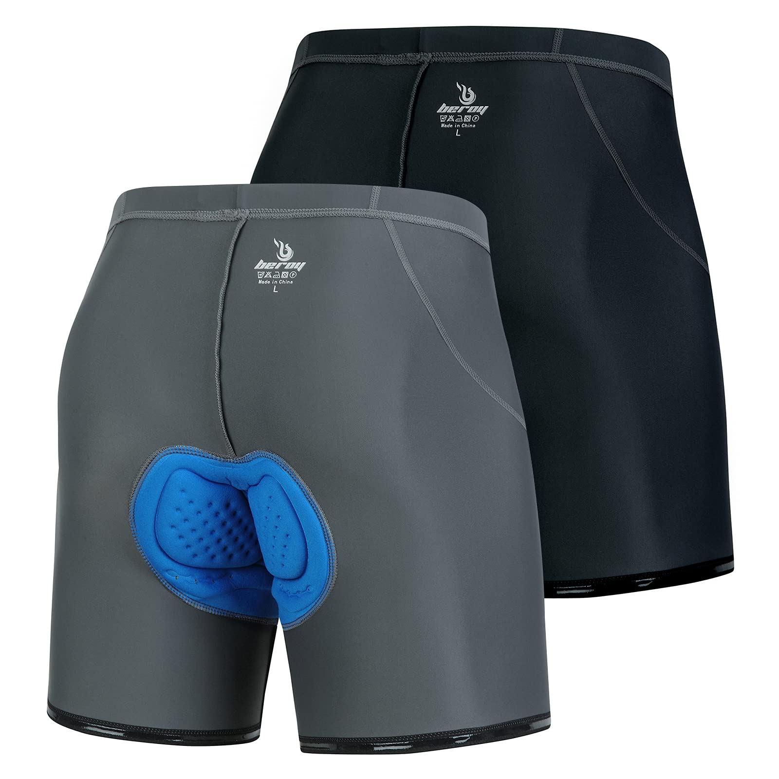 beroy Men's Comfortable Bicycle Cycling Pants, 3D Padded Bike Shorts