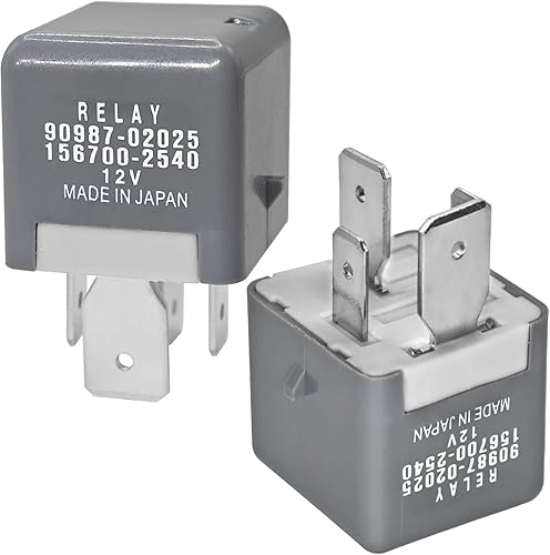 2 piezas de relé automotriz 90987-02025 156700-2540 – Relé de potencia de 12 V 80 A de 4 pines, compatible con vehículos Toyota, Lexus - Reemplaza