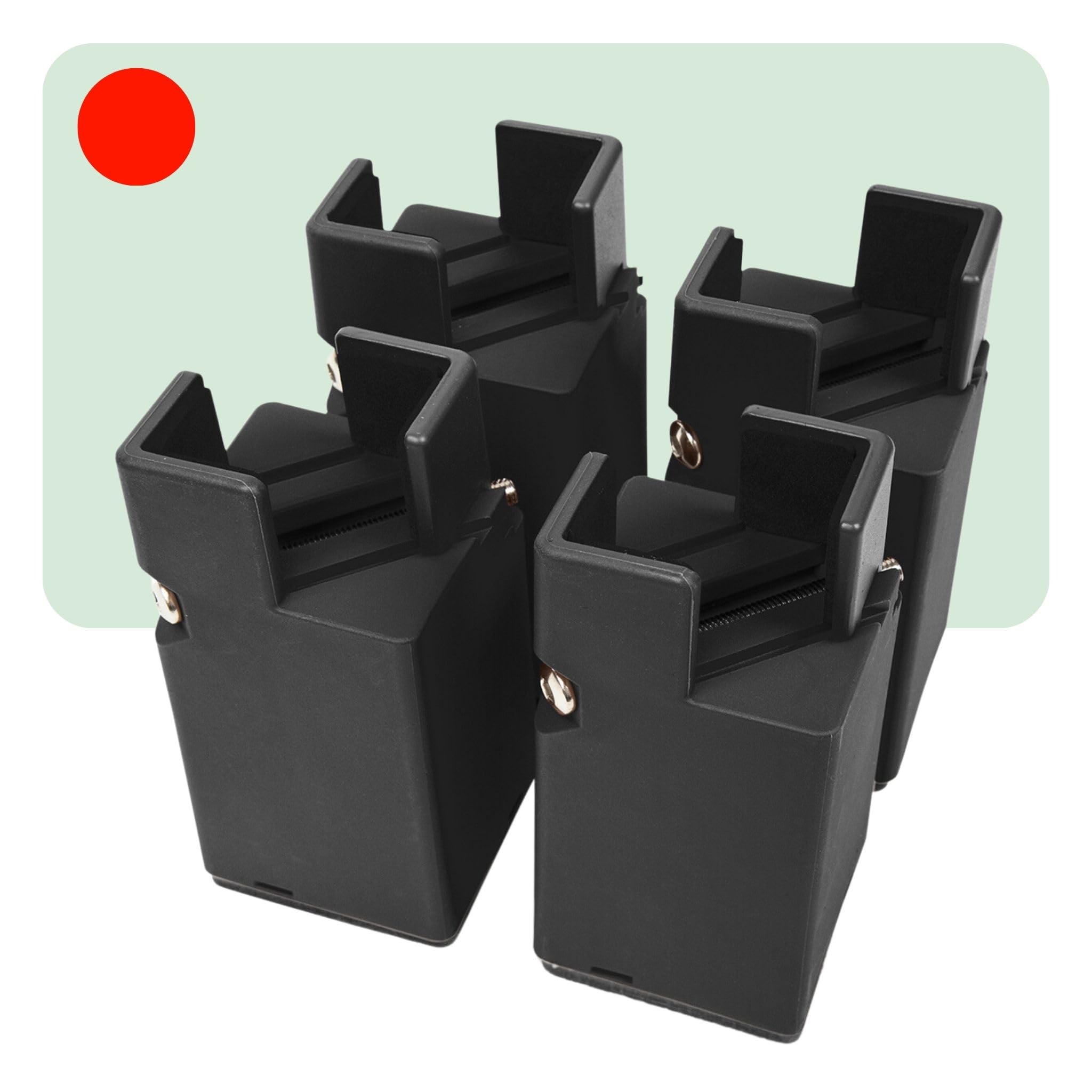 Goods4U Black 3" Furniture Risers | ONLY for Legs 0.8"-1.6" Thick, 100% Perpendicular | Helps Posture, Back & Knee Pain | Chairs, Tables, Ottomans, Cabinets, Cribs | Buy Now to “Level Up” Your Life!