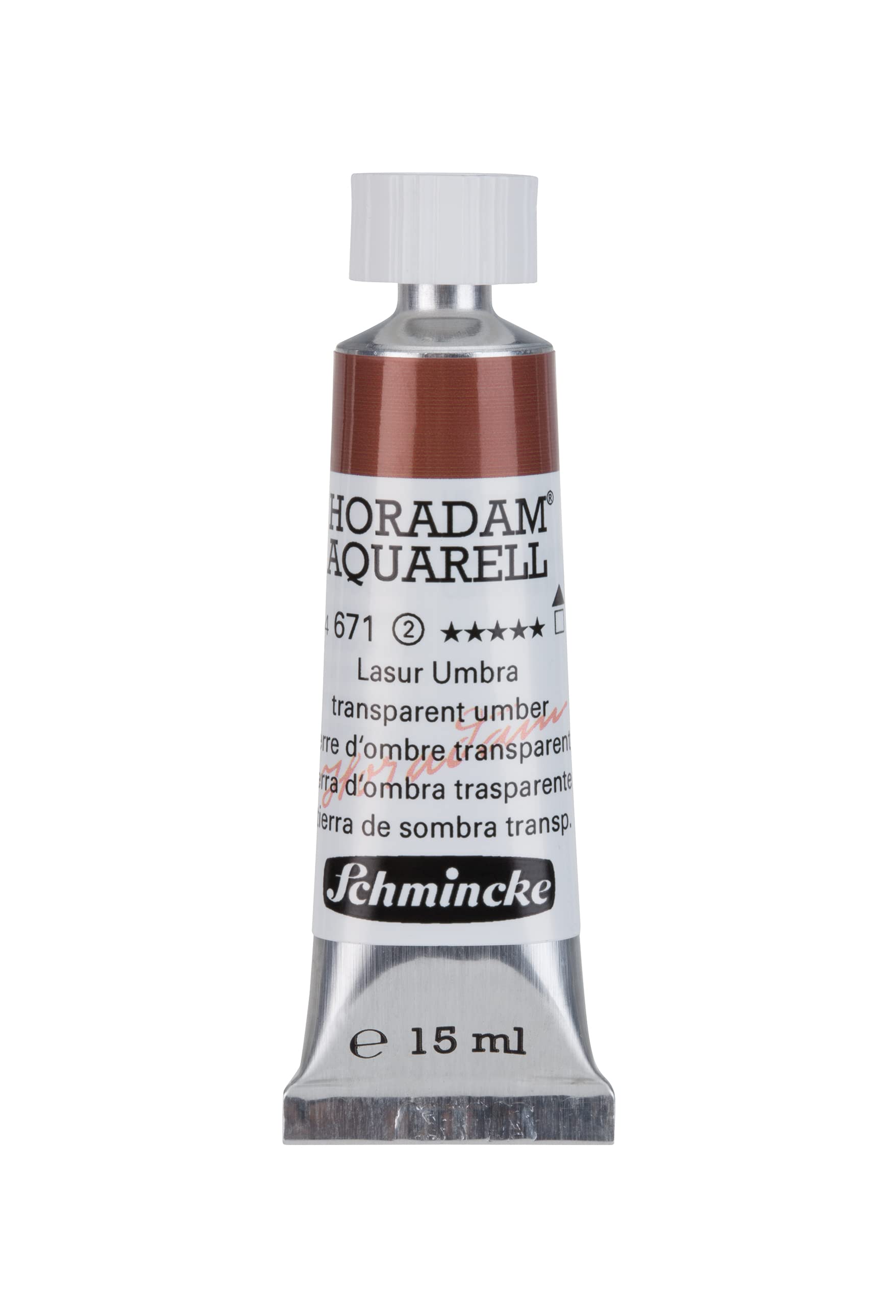 Schmincke - HORADAM® AQUARELL - finest artists' watercolour paints, 671 transparent umber, 14 671 006, 15 ml tube