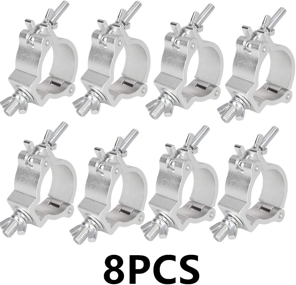XPC O-Clamp 2 Inch Lighting Mount for Stage Lighting Moving Head Light Par Light Spotlight Aluminum Alloy Finish Heavy Duty 220 Pound (8PCS)