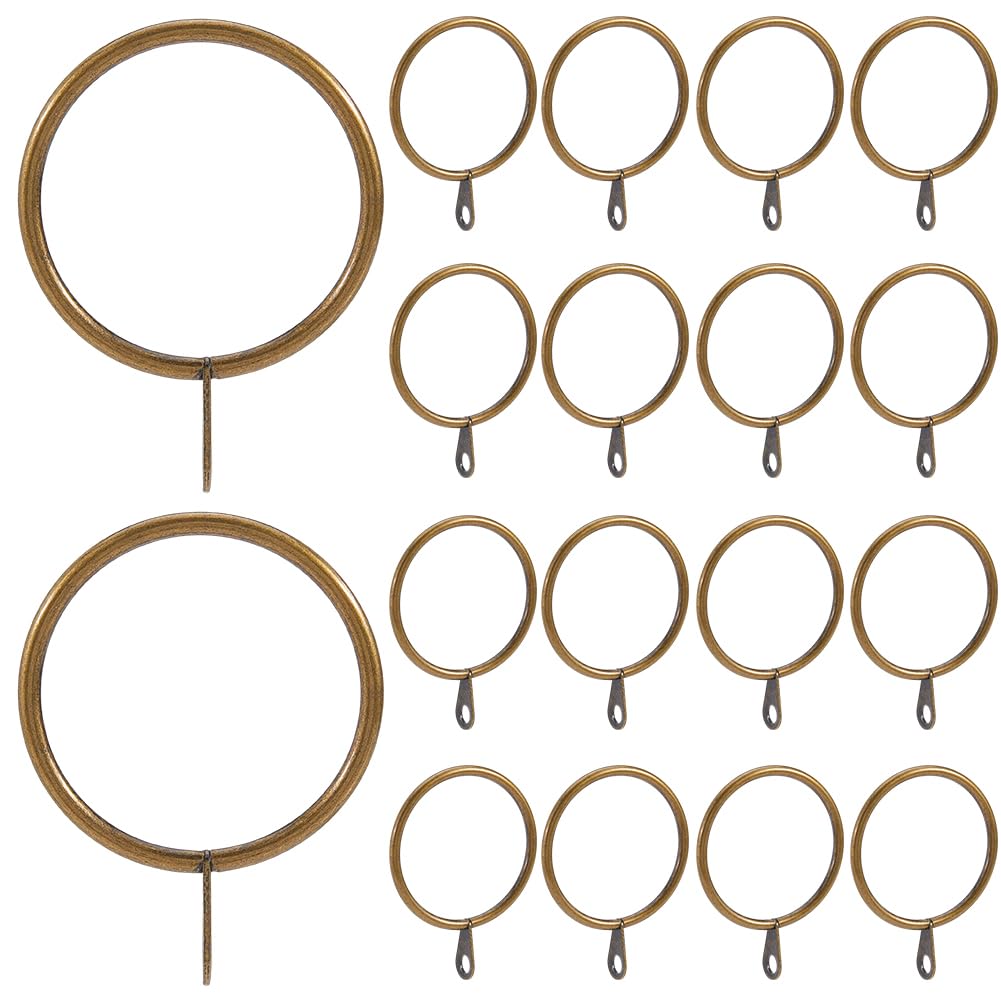 SOFPLATE 28Pcs Bronze Curtain Ring Drapery Eyelet Curtain Rings Antique 1.5 Inch Metal Round Iron Hanging Drape Sliding Rod Hook Ring Accessories for Sliding Window Pinch Pleated Drapes Curtains Rods