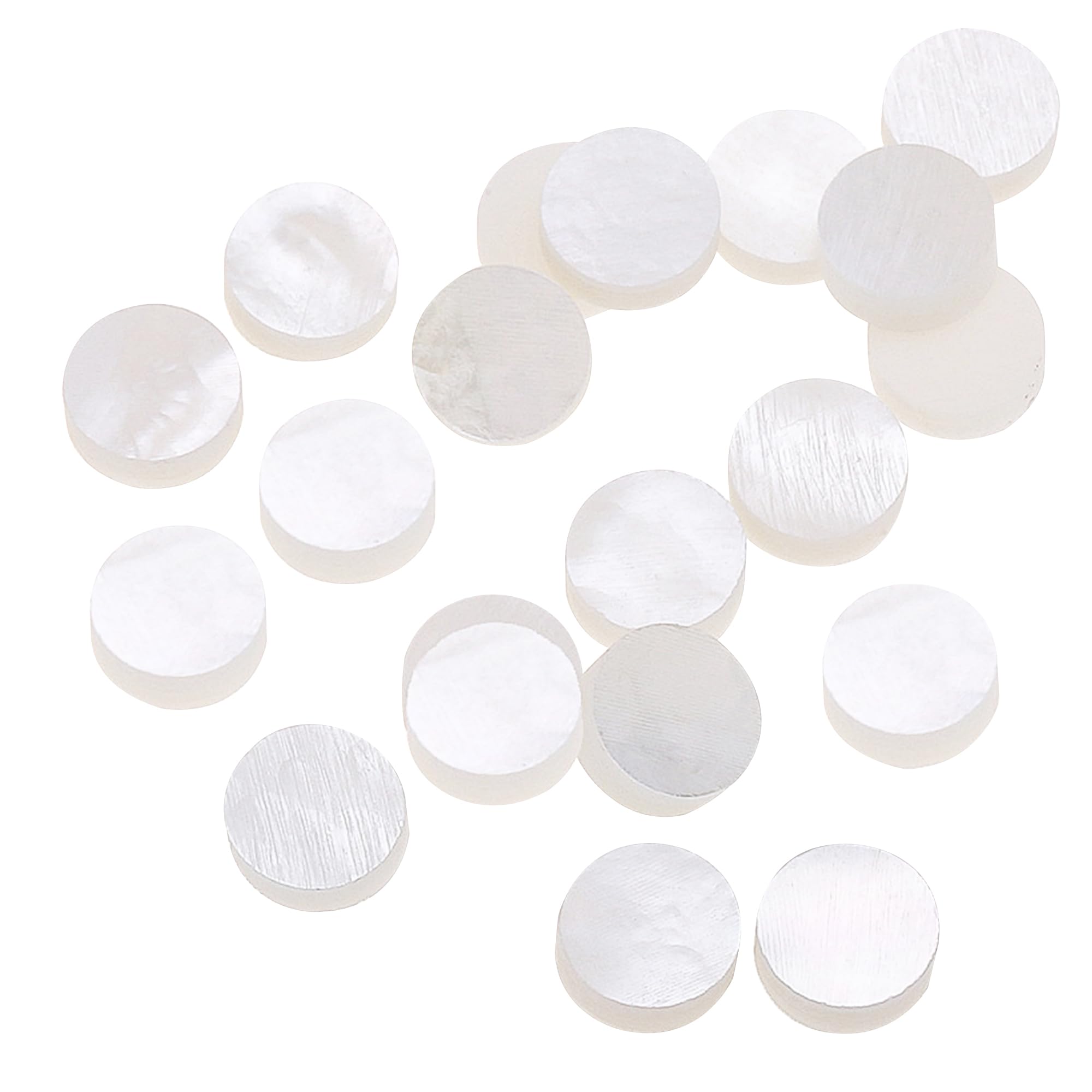 Musiclily Pro 6mm Natural Mother of Pearl Guitar Fretboard Inlay Dots, White Pearl (Set of 20), 6mm x 2mm