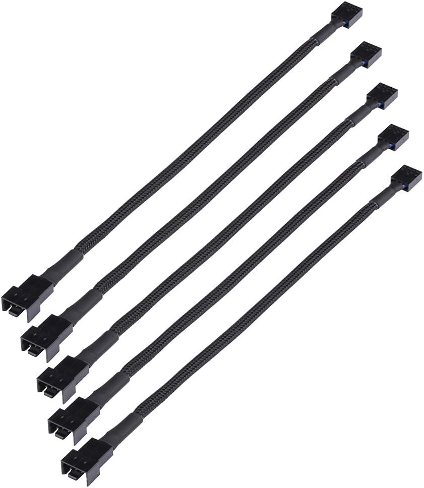 Lost Ocean 12" 4 Pin PWM Connector Case fan Extension Power Cable for Computer 5-Pack