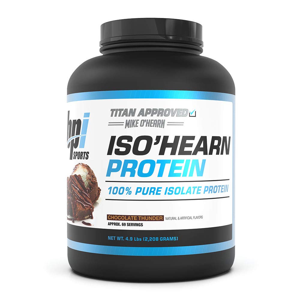 BPI Sports ISO'Hearn Protein - Mike O'Hearn Titan Series - 100% Whey Protein Isolate Powder - Lean Muscle Building and Recovery - Fast Absorption, Easy Digestion (Chocolate Thunder, 4.9 lb)'