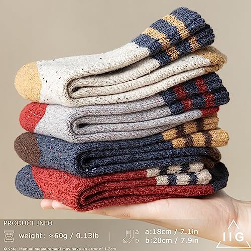 Image of IIG 5 Pairs Women's Vintage Style Thick Wool Warm Winter Crew Socks