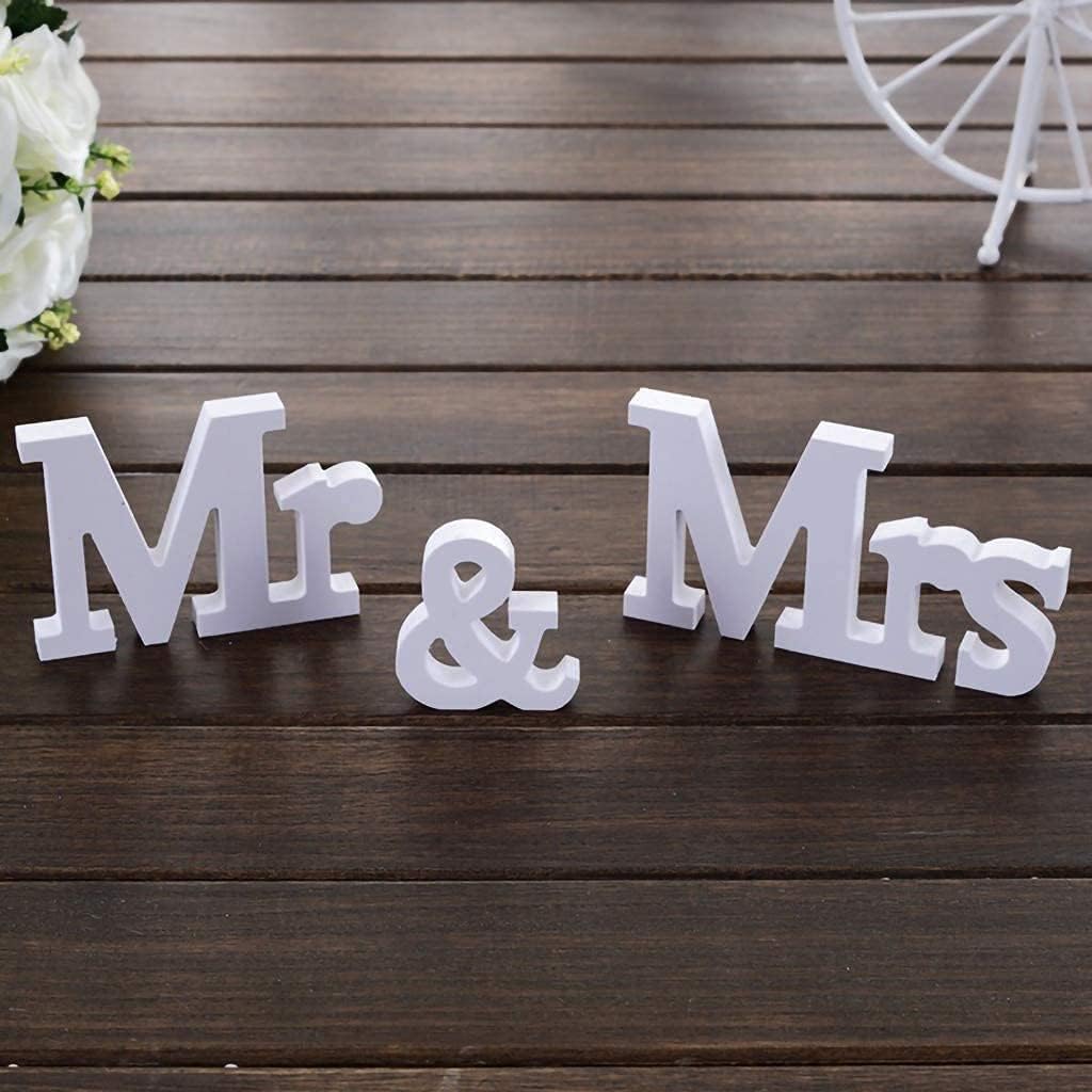 Décoration de Mariage de Lettres Mr & Mrs,Style Vintage Mr et Mrs Sign Lettres Alphabet en PVC pour Décoration Mariage Nuptiale Accessoires Photo Décorations de Table de Fête