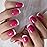 Coolnail Gorgerous Short Hot Rose Pink White French Fake Nails UV Full Cover Squoval Square False Press on Nail Finger Daily Wear for Women Girl