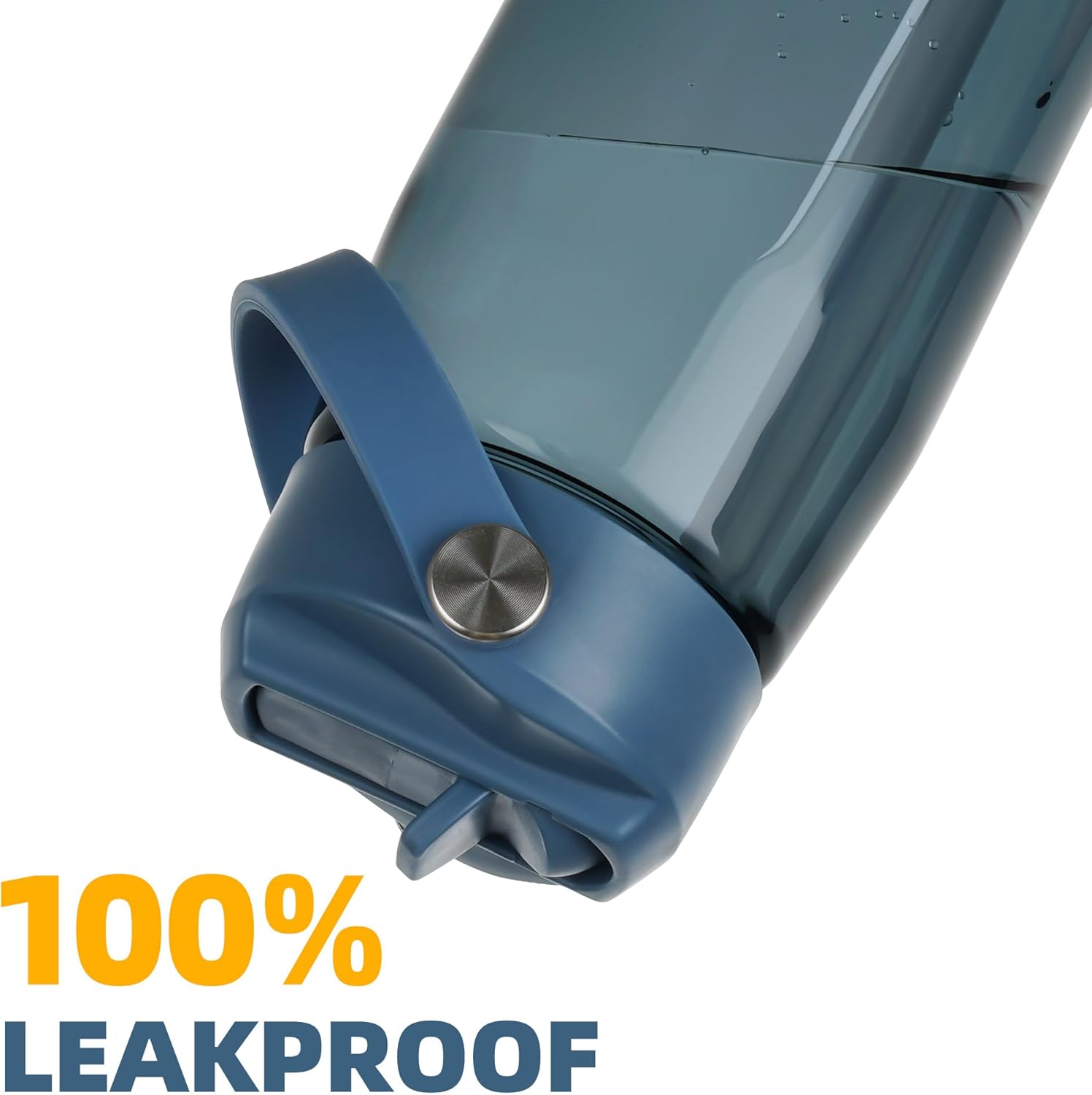 OLDLEY 32 oz Water Bottle with Straw, Leakproof Sports Water Bottle with Carry Strap, BPA-Free Large Water Bottles for Home,Travel, School, Outdoors, Gym, Tritan, Ink Blue - Image 4