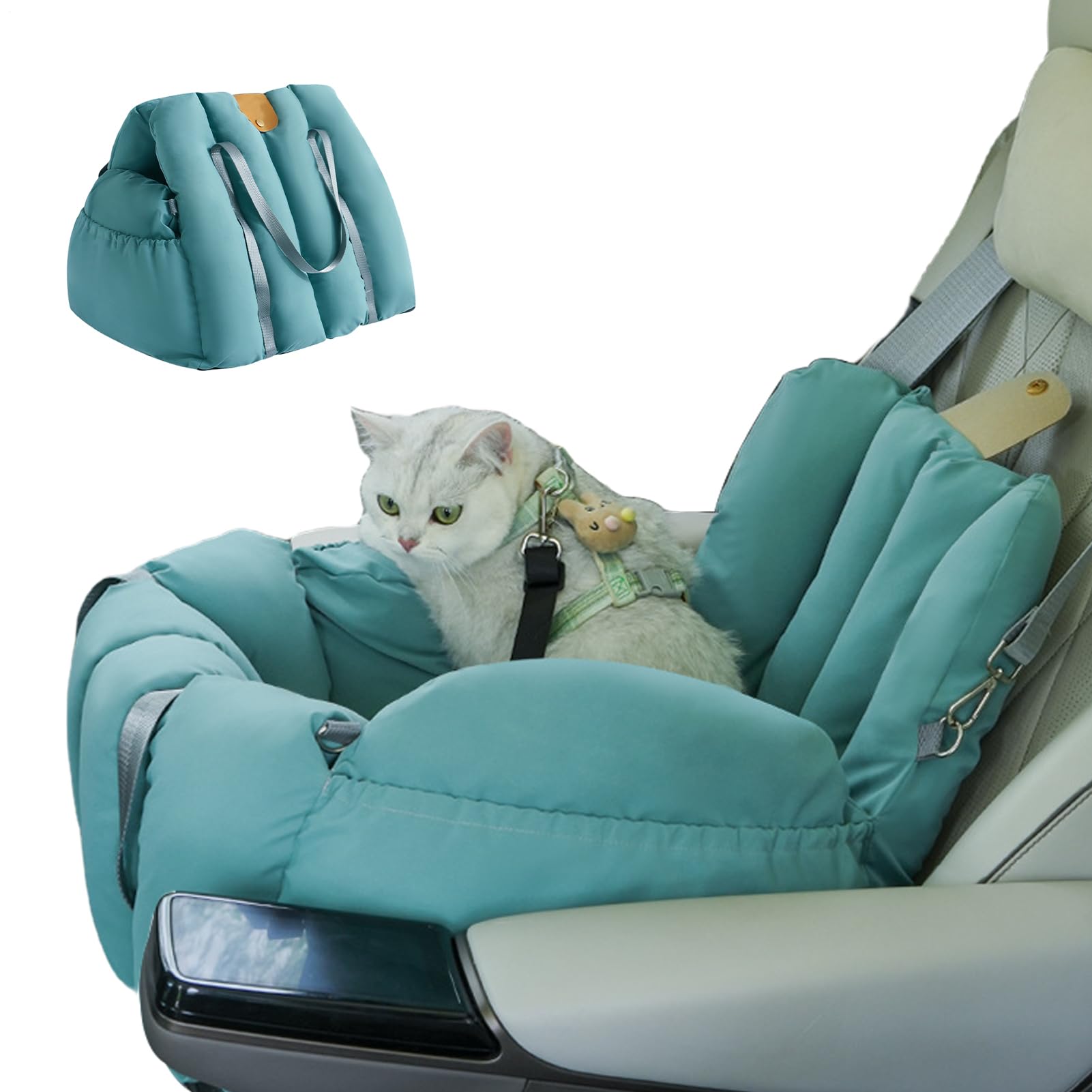 Asiento Elevador de Coche para Mascotas – Cama compacta de Viaje para | cachorros, transportador portátil suave, soporte de seguridad , asiento portátil ajustable para perros y gatos, para