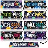 Tellegloww 8 Pcs Outer Space Magnetic Hall Pass for Kids Classroom Pass Reusable Girl Office Boy Restroom Library Pass Travel World Spaceship Planet Waterproof Pass for Nursery Kindergarten Decor