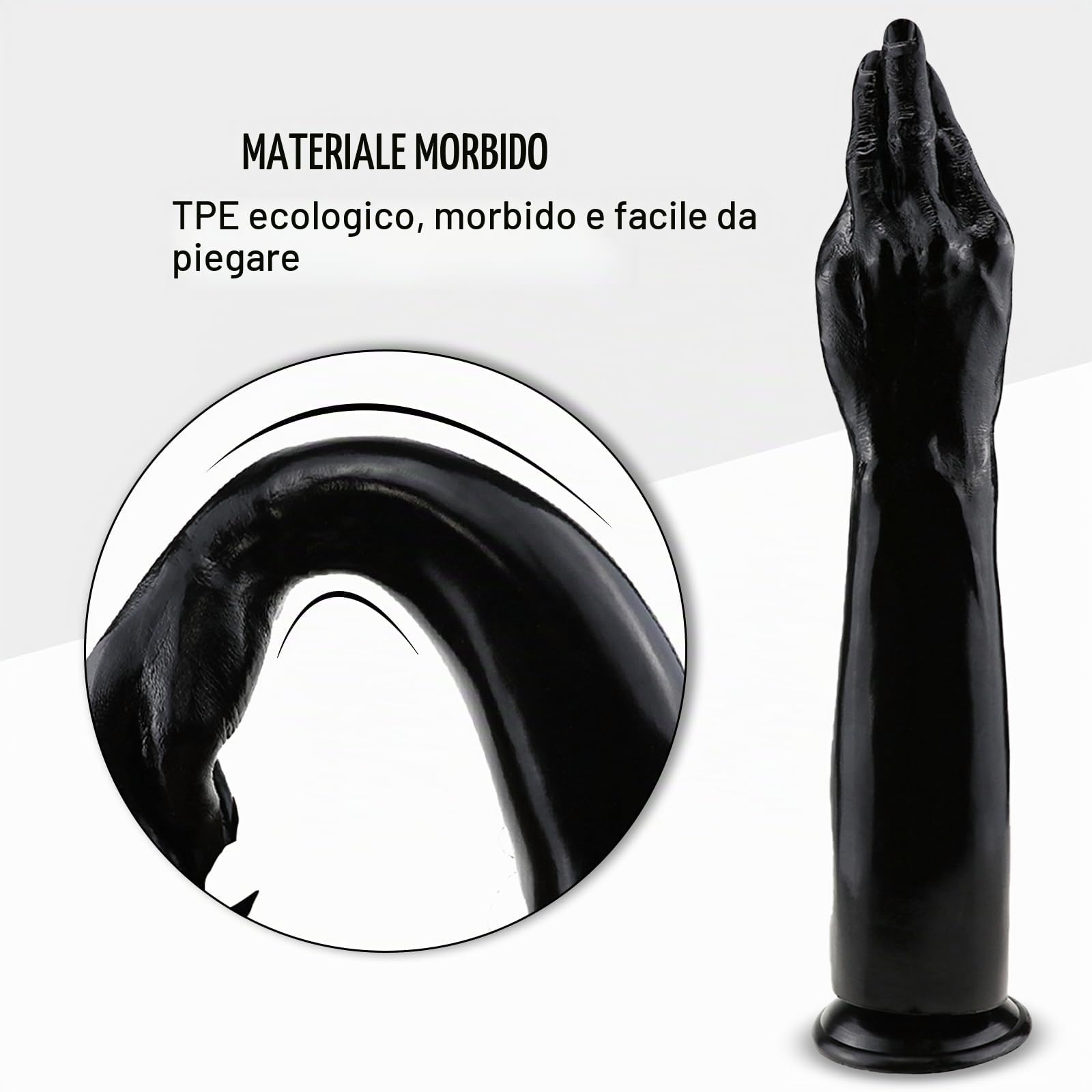 BDSMJOY Dildo anale extra large Φ 7,5 cm, plug anale gigante XXL con ventosa, giocattoli anali, giocattoli sessuali da fisting, giocattoli sessuali erotici per donne e uomini estremi (Nero)