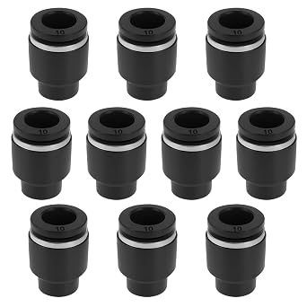 OTOTEC 10PCS 10mm OD Push to Connect Fitting Pneumatic Cap Tubing Quick Cap Plug Fitting Air Tool Accessories for Pipe TubeBlack