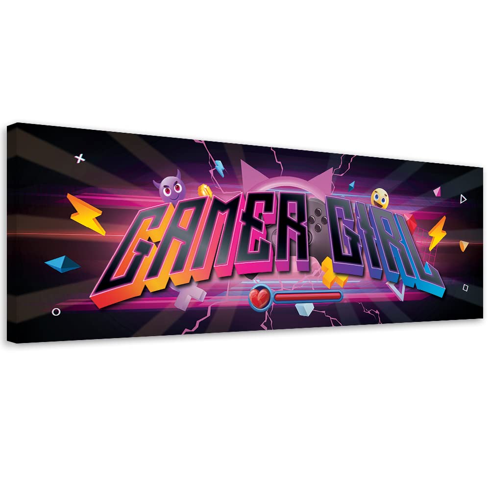 Feeby Cuadro en Lienzo Para Jugadores Videojuegos 90x30 cm 1 Pieza Impresión en Material Tejido no Tejido Modernos Artística Imagen Decoración De Pared Salon Dormitorio Abstracto Gaming Play Multi