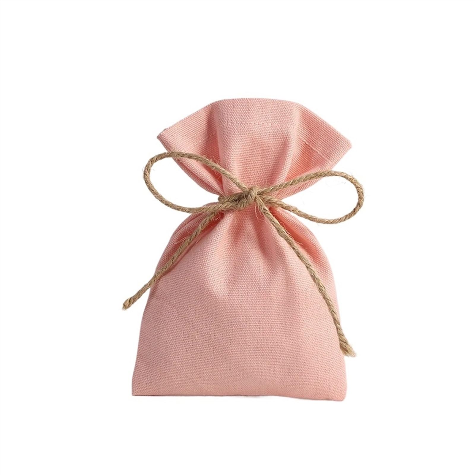 Pochon Tissu, Pochon Tissu 50 Pcs Cordon Coton Toile De Jute Sac Jute Cadeau Sacs Multi Taille Bijoux Emballage De Mariage Sacs Petit Bonbons Sac Peut Logo Personnalisé(Pink,1 Count (Pack of 1) 1)