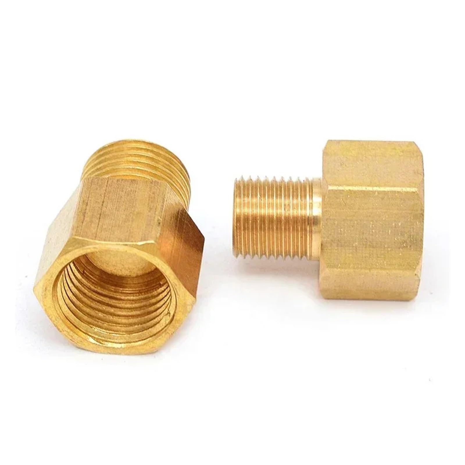 10 conectores de tubería de latón con buje hexagonal de rosca macho a hembra de 1/8", 1/4", 3/8" y 1/2".(M01-F01,200 PCS)