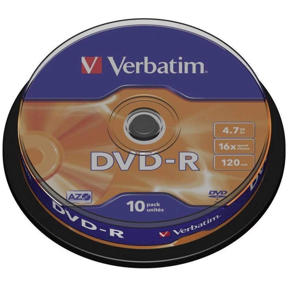 VERBATIM DVD-R 16X 10PK SPINDLE 4.7GB MATT SILVER : Amazon.com.tr