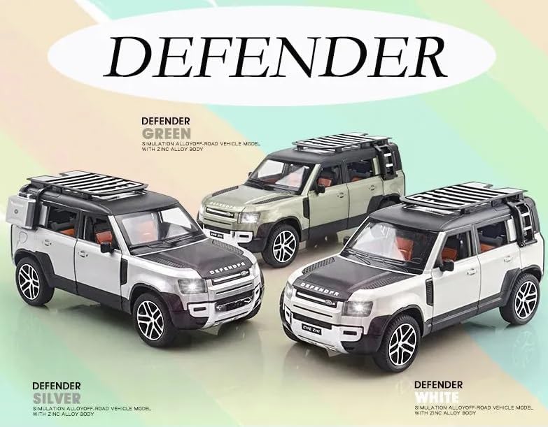 Image of eErlik Range Rover Big Size Defender 1:32 Scale Model Car Exclusive Alloy Metal Pull Back Die-Cast Car Metal Pullback Toy Car With Openable Doors&Light Music Best Gifts Toys Kids?Colors As Per Stock?