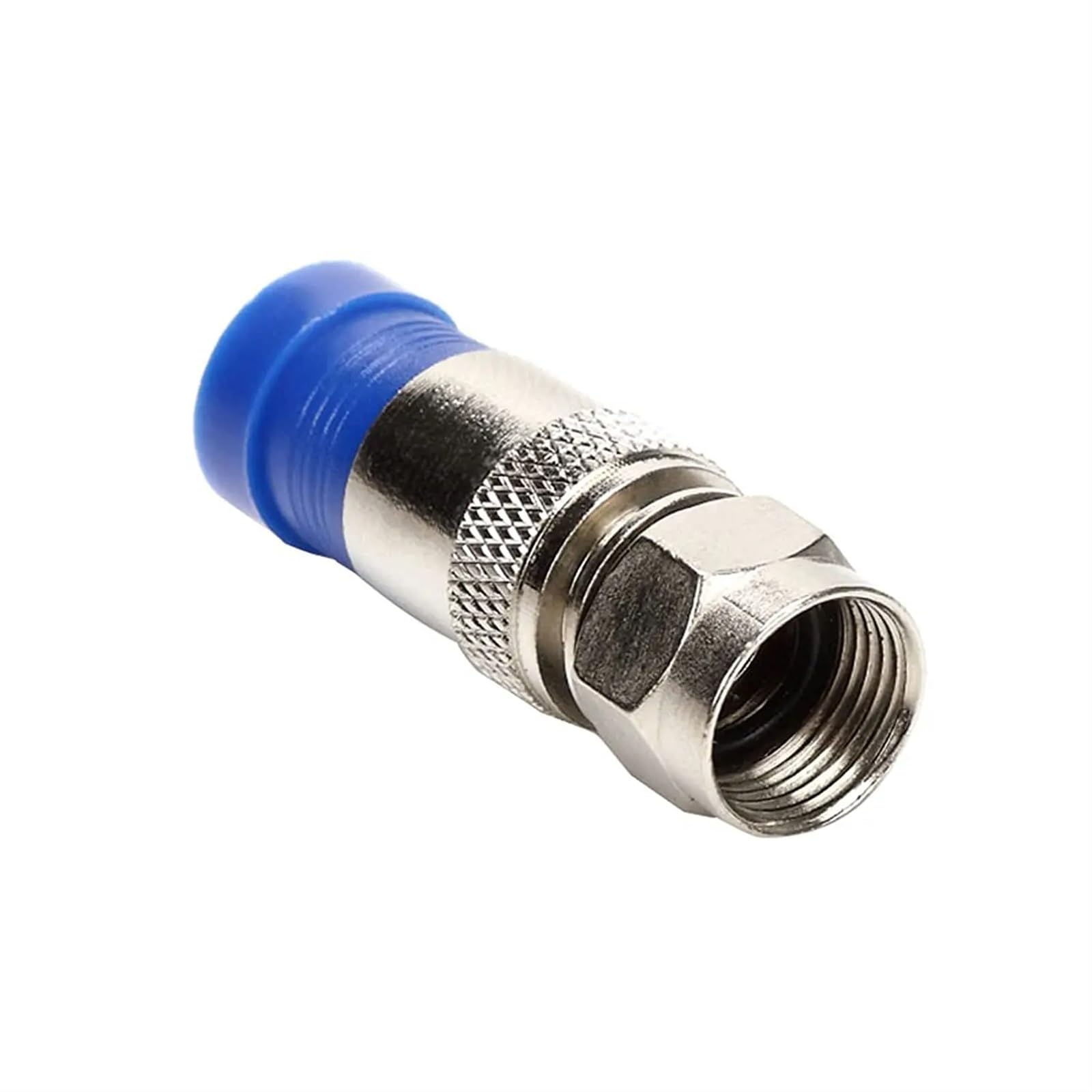 AVIMYA RG6 Kompresja F Typ Proste Złącze kabla antenowego Adapter koncentryczny Wodoodporna obudowa w całości miedziana Ściśnij F Head Connect (kolor: 5 szt. - niebieski)