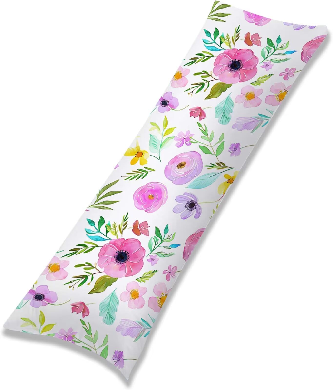 Pink-39 Seitenschläferkissen bezug 55 x 160 cm Schwangerschaftskissen Samt | Ländlich Langes Kissenbezug mit Unsichtbarer Reißverschluss XXL Kissenbezug Komfortkissen für Bett Sofa Deko j-165