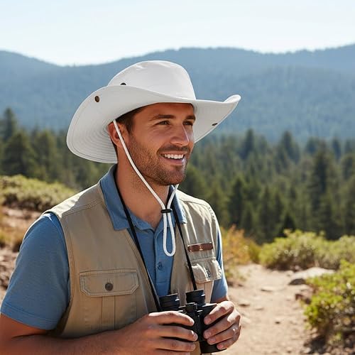 Miniatura 3 de Sombrero de sol para mujer, de ala ancha, para senderismo, pesca, protección UV, safari, boonie, para hombres y mujeres