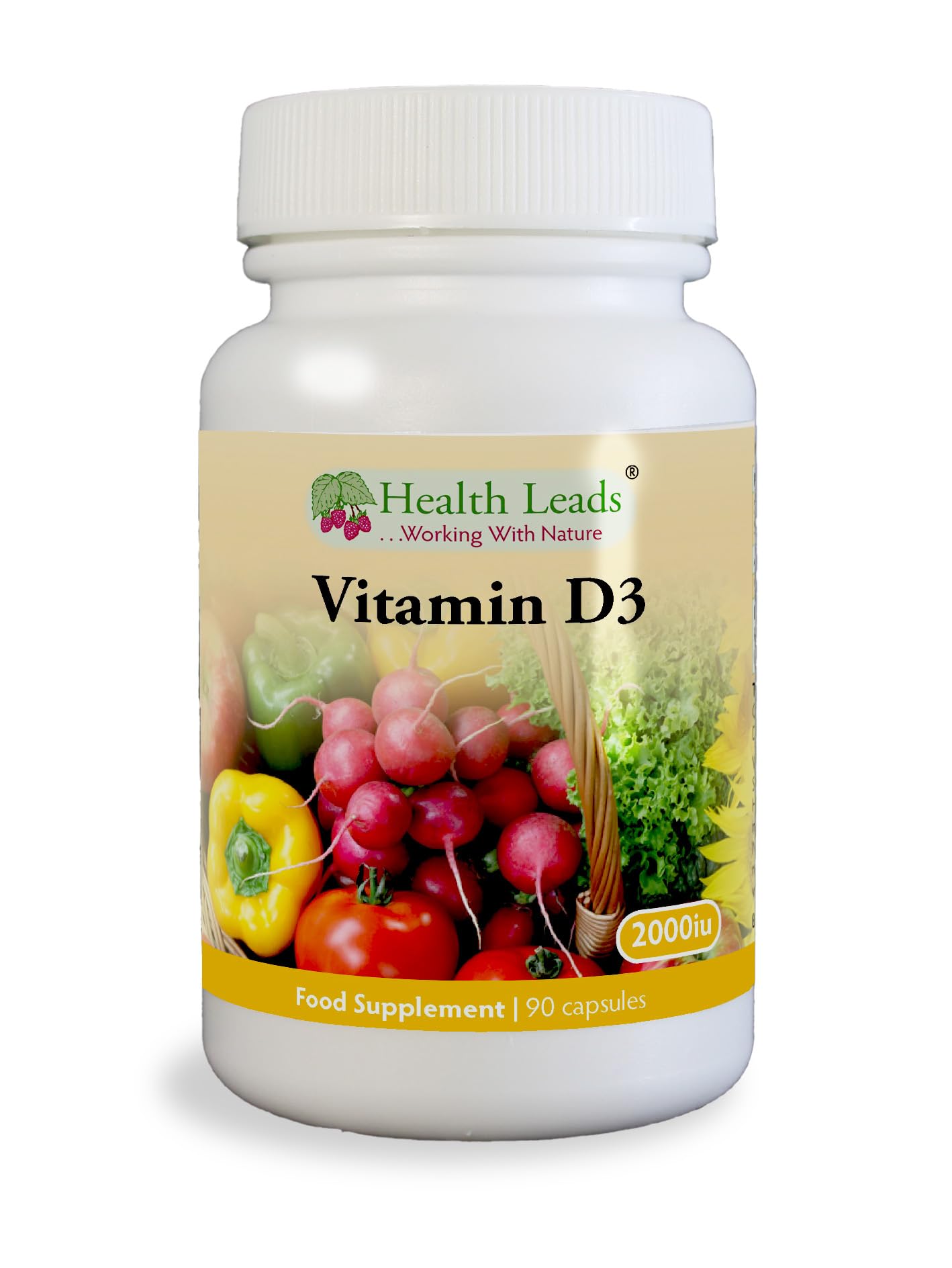 Vitamin D3 2000iu x 90 Capsules, Suitable for Vegetarians, Magnesium Stearate Free, Contributes to The Maintenance of Normal Bones, Muscle Function & The Immune System, UK Manufactured
