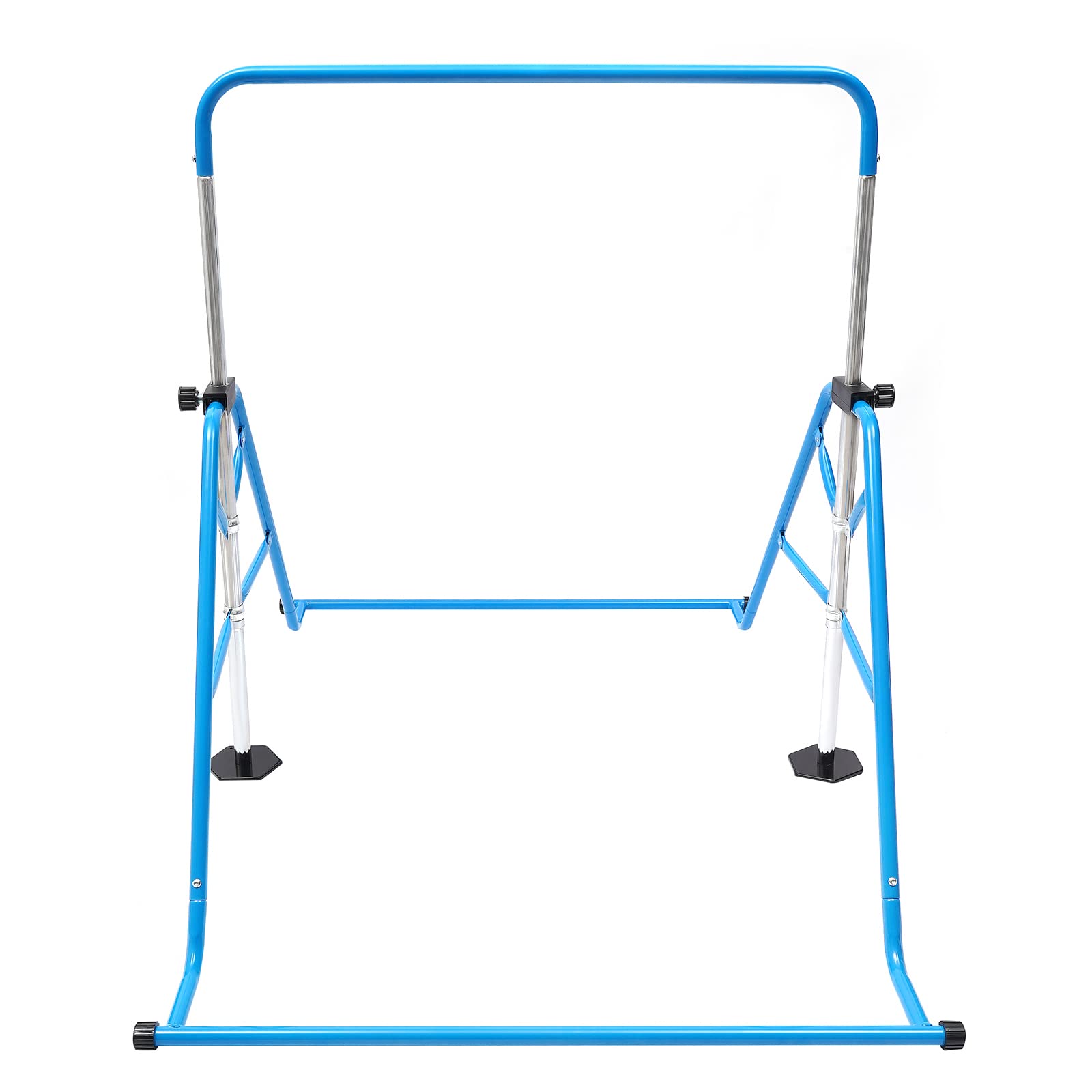 Barres pliantes de gymnastique bleues, barres horizontales réglables pliables barres d'entraînement junior multifonctionnelles, pour enfants entraînement à la maison 107 x 148 cm