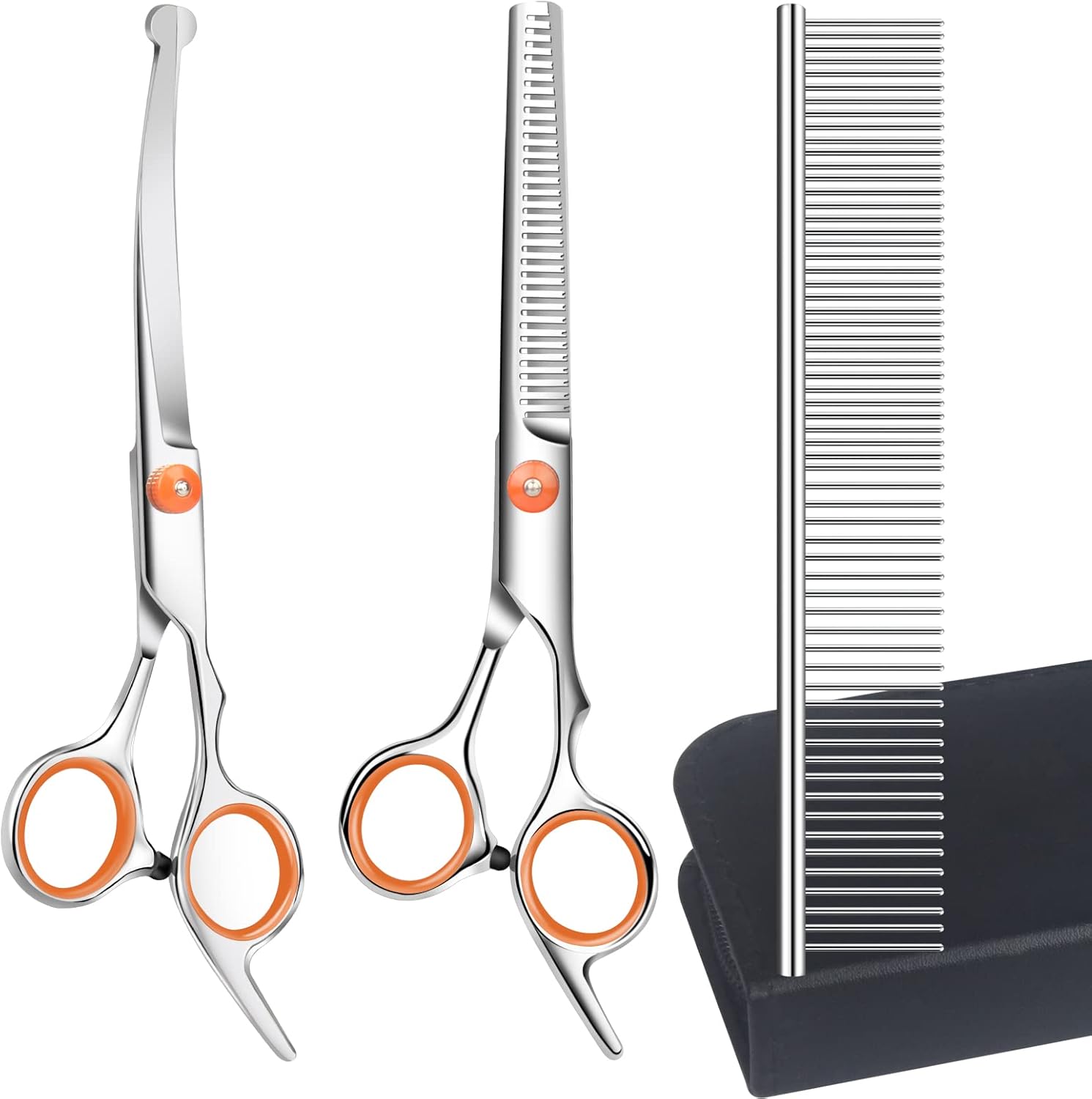 Dog Grooming Scissors Set, 3 Pieces Stainless Steel Pet Grooming