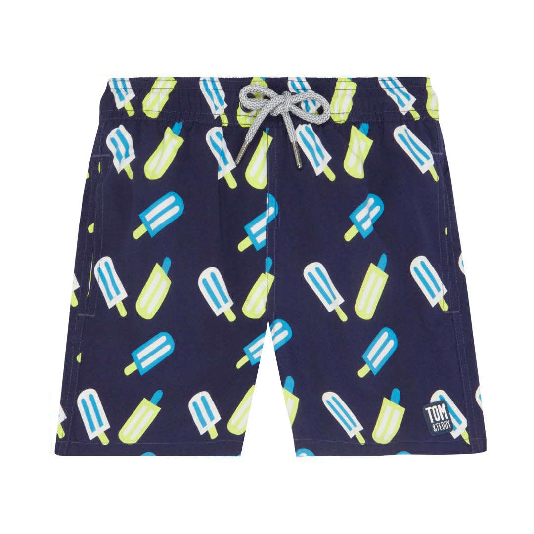 Tom & Teddy Blue & Lime Ice Lollies 3-4 Maillot de Bain, Bleu, Ans Garçon