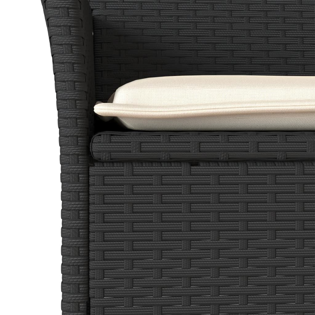 ShGaxin Tavolino e sedie con Cuscini 3 pezzi rattan sintetico Vetro Nero, Set Tavolo E Sedie Giardino, Tavolo E Sedie Terrazza, Mobili da Giardino Esterno, Set Di Mobili Da Giardino - 3278739