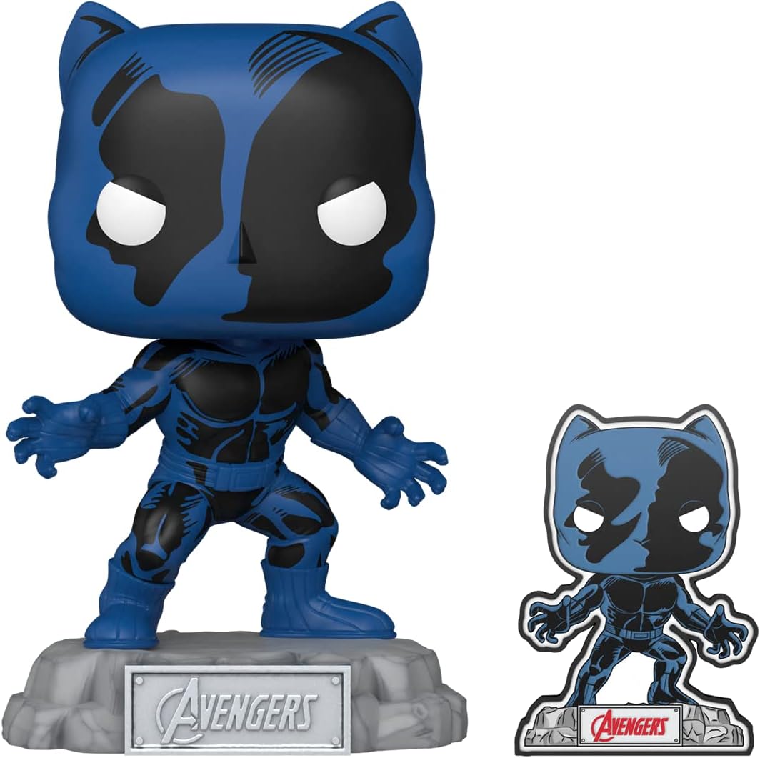 Pop! Marvel: A60 - Comic Black Panther with Pin - Marvel Comics - Amazon Exclusive - Vinyl Collectible Figure - Gift Idea - Official Merchandise - Toy for Children and Adults