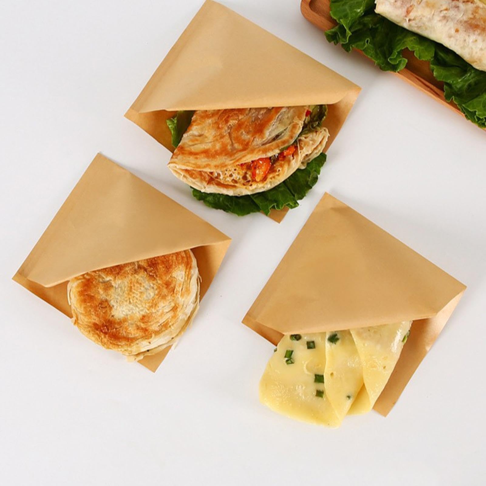 Bolsas de papel para alimentos 600 Piezas Envoltorios Resistentes A La | Bolsas Papel Para Panadería En El Hogar, La Cocina, Almuerzo, Picnic, Camping, Escuela, Trabajo Y
