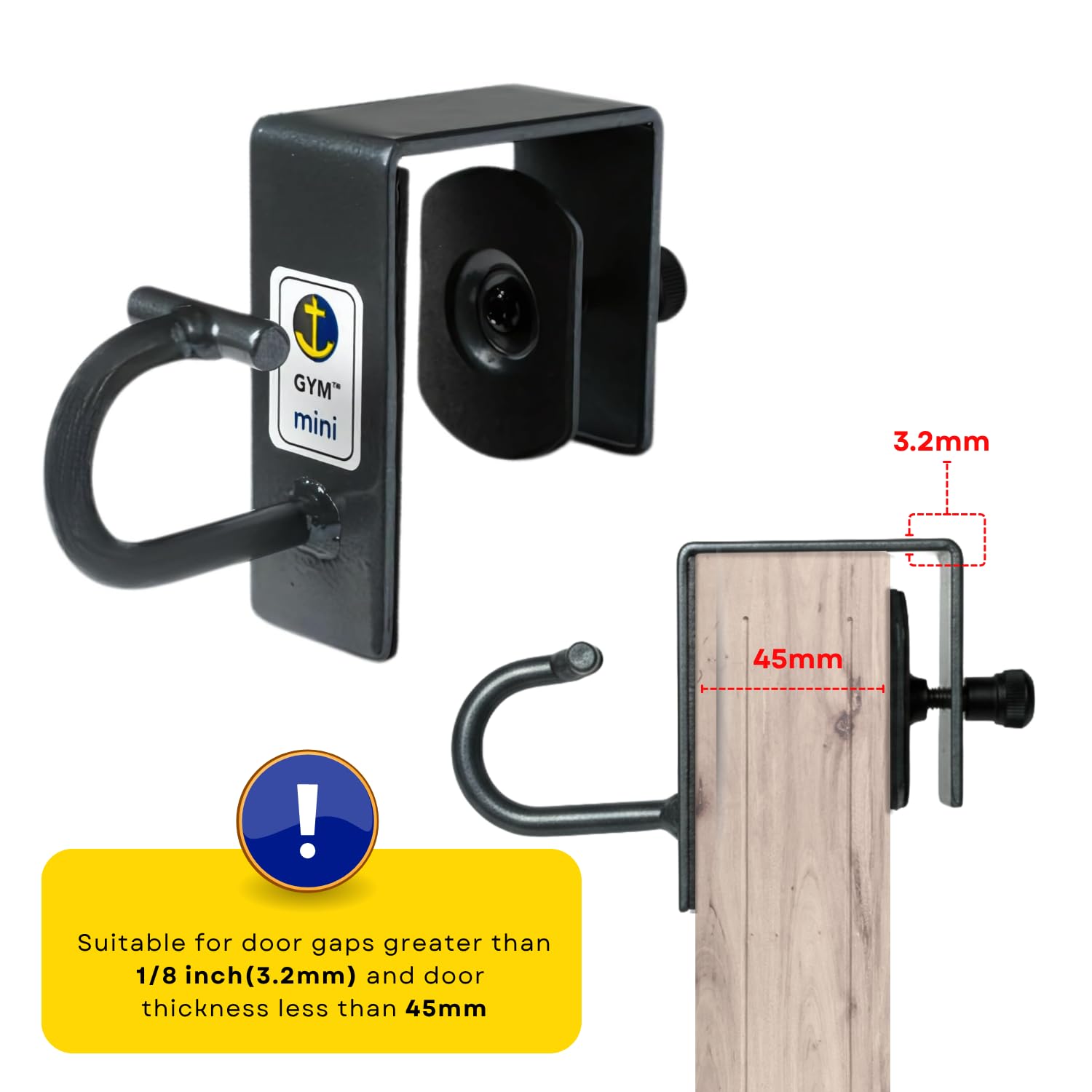 Anchor Gym Mini Ancoraggio Per Porta H1 – Supporto In Acciaio Per Fasce Elastiche, Cinghie E Yoga – Fino A 136 Kg - 3