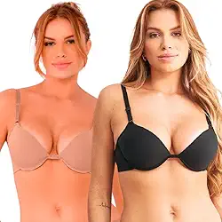 Kit 02 Sutiãs Push Up Santa Passion Com Bojo e Aro Microfibra Com Alças Reguláveis